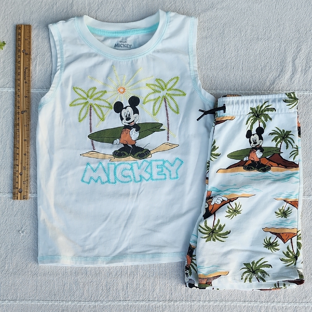Disney 5t Mickey Mouse Shorts And Tank Set For Boys